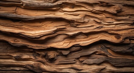 Aufkleber - Textured wooden surface with rich brown tones and natural patterns ideal for background use Copy Space