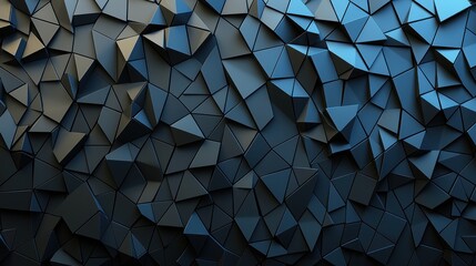Aufkleber - Textured Blue and Black Polygonal Background with Sharp Edges and Abstract Design Elements for Creative Projects