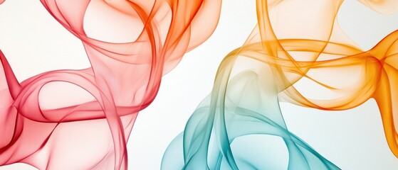 Aufkleber - Colorful Abstract Smoke Waves in Red, Orange, and Blue Tones for Artistic Backgrounds and Designs