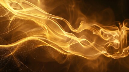 Canvas Print - abstract golden light streaks and sparkles on a black background.