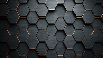 Aufkleber - textured hexagonal pattern with dark shades and warm highlights for creative backgrounds and design 