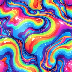 Wall Mural - Vibrant Rainbow Swirl Abstract Art