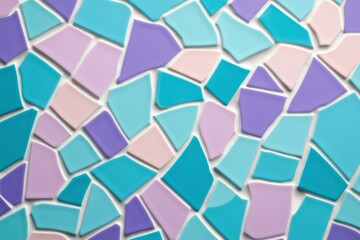 Sticker - Colorful mosaic tiles forming a wall design, ideal for decoration or background