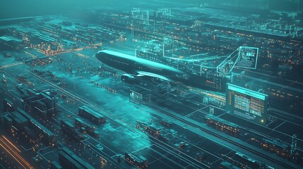 a conceptual futuristic interface for tracking international cargo shipments.
