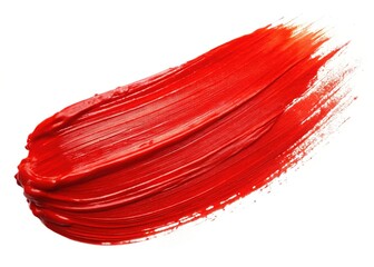 Canvas Print - Abstract Red Brushstroke on White