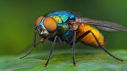 Jewel fly macro, leaf, jungle, bokeh, nature