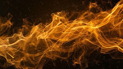 Canvas Print - abstract swirling light and particles on a black background.