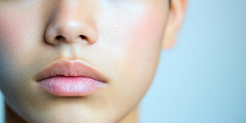 Poster - Close-up of Human Nose, Lips, and Cheek