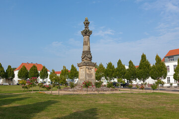 Sticker - Markt square at Putbus, Rügen, with war memorial