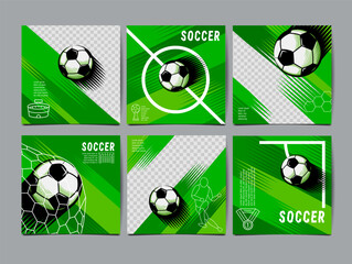 Wall Mural - Soccer tournament, square Template , Football Match , layout design vector, America flag