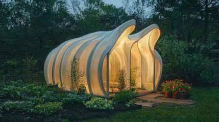 Poster - greenhouse that expands and contracts to regulate temperature
