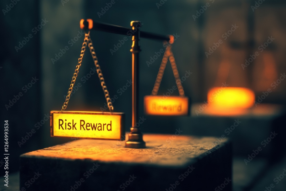 Risk vs Reward Scale in a High Fidelity Illustrative Scene Stock Photo ...