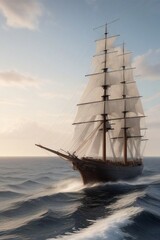 Wall Mural - Ship in sea