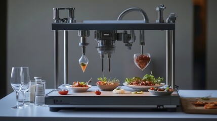 Poster - bio-engineered food synthesizer that can create any dish from raw molecules