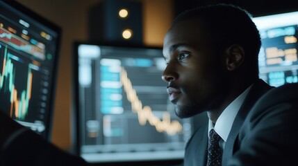 Poster - financial analyst interpreting an economic indicator report