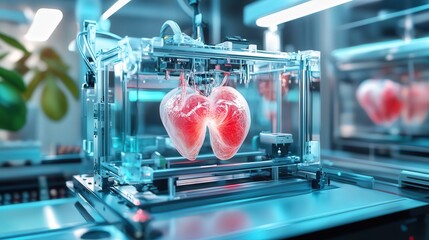 Poster - futuristic 3D bioprinter capable of printing fully functional human organs