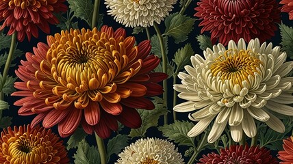 Wall Mural - colorful chrysanthemum flowers