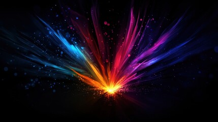 Wall Mural - Colorful abstract explosion of light and energy