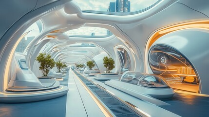 Poster - factory where products are designed using 3D printing technology and AI optimization for maximum efficiency