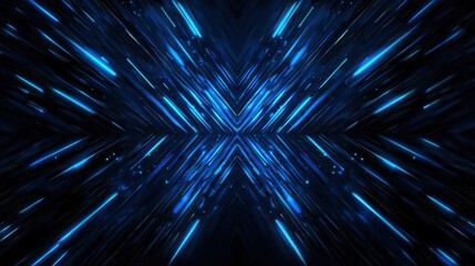 Wall Mural - Dynamic blue light streaks creating a vibrant abstract pattern