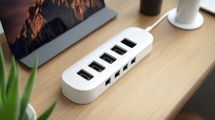 Aufkleber - portable power strip with a stylish design, multiple USB ports, and smart charging technology for efficient energy use.