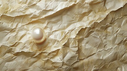 Poster - A golden pearl on a crumpled piece of paper.