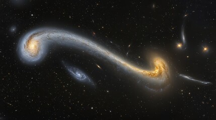 Aufkleber - Whirlpool Galaxy, where its spiral arms appear to be reaching toward a smaller companion galaxy,