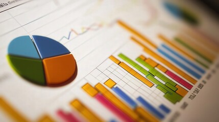 Poster - financial graph on a screen showing business growth and analytics, commonly used in reports.