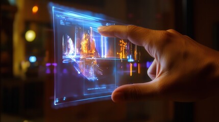Poster - holographic communication device that projects real-time 3D images.