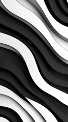 Poster - Elegant Geometric Black and White Maze Pattern with Abstract Layered Design