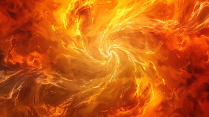 Poster - Abstract digital art with swirling, glowing yellow and orange colors.