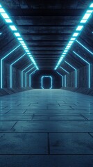 Poster - Mystical Neon Lit Gaming Arena with Futuristic Design and Striking Lights