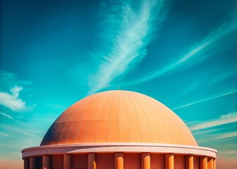 Poster - Minimalist Dome Architecture: Sky View, Round Building, Architectural Design, Geometric Structure, Modern Design