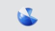 3d rendering of abstract transparent geometry glass with blue color