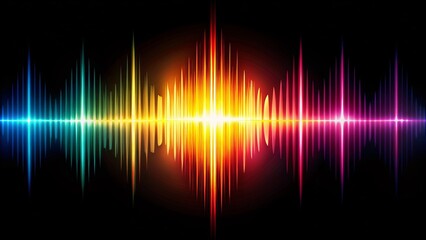 Poster - Modern Music Waveform Silhouette: Abstract Science Background Pattern
