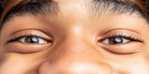 Close-up of Human Eyes and Nose