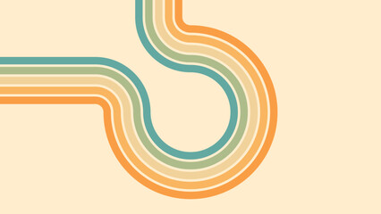 Wall Mural - abstract background of rainbow groovy wavy line design in 1970s hippie retro style. vector pattern r