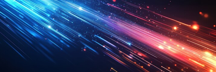 Fototapete - Dynamic abstract digital technology background showcasing vibrant innovation