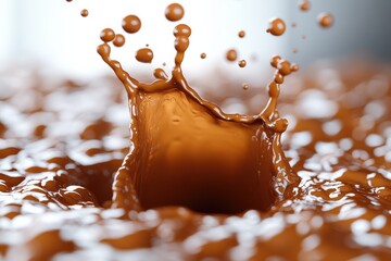 Poster - dynamic splashes of liquid chocolate create a mesmerizing visual experience in advertising layouts