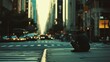 © VK Studio - A solitary figure sits on a city street, surrounded by blurred traffic and towering buildings, capturing a moment of quiet introspection amidst chaos.