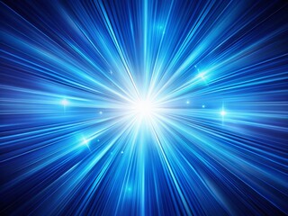 Poster - Radiant Blue Sunburst: Abstract Dynamic Light Rays Background for Digital Art & Design