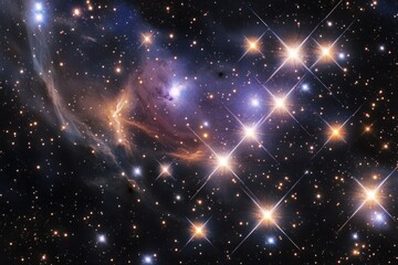 Wall Mural - a vibrant nebula with bright stars and cosmic dust, showcasing the beauty of deep space.