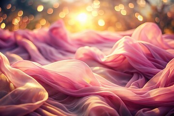Poster - Serene Pink Fabric in Sunlight: Long Exposure Photography