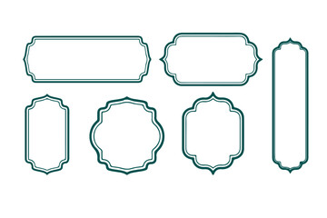 Wall Mural - set of vintage frames and labels vector illustration isolated on white