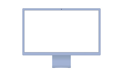 Poster - PrintBlack Modern Computer Monitor Vector Illustration with White Screen