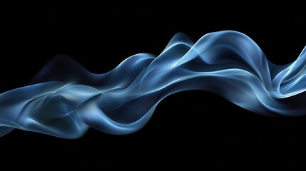 Poster - Abstract Blue Flowing Lines Design