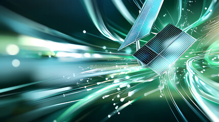 Poster - Innovative solar energy technology futuristic environment digital art abstract design high-tech aesthetic renewable energy concept