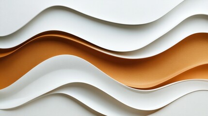 Poster - abstract brown wave curve lines designs on white background