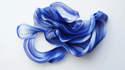 Poster - Abstract blue swirling lines on white background, illustration, design, artistic