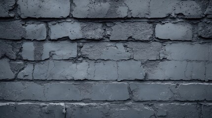 Sticker - Gray textured brick wall with uneven surfaces and visible cracks suitable for background use and design applications Copy Space